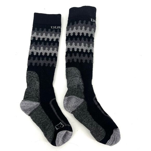 Burton Long Buffer II Gray and Black Snowboard Sock - midweight performance M - Picture 1 of 3